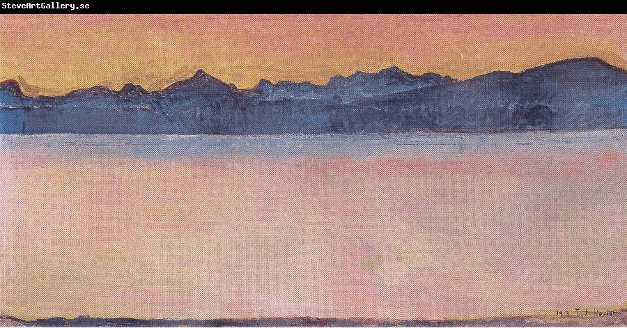 Ferdinand Hodler Genfersee mit Mont Blanc im Morgenrot